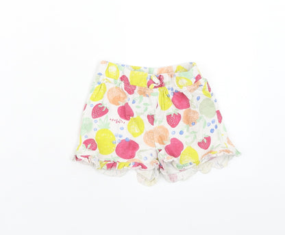 Primark Girls Multicoloured Geometric Cotton Cropped Trousers Size 24 Months Pullover - Fruit Pattern