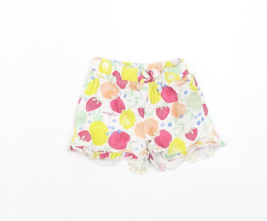 Primark Girls Multicoloured Geometric Cotton Cropped Trousers Size 24 Months Pullover - Fruit Pattern