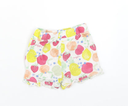 Primark Girls Multicoloured Geometric Cotton Cropped Trousers Size 24 Months Pullover - Fruit Pattern