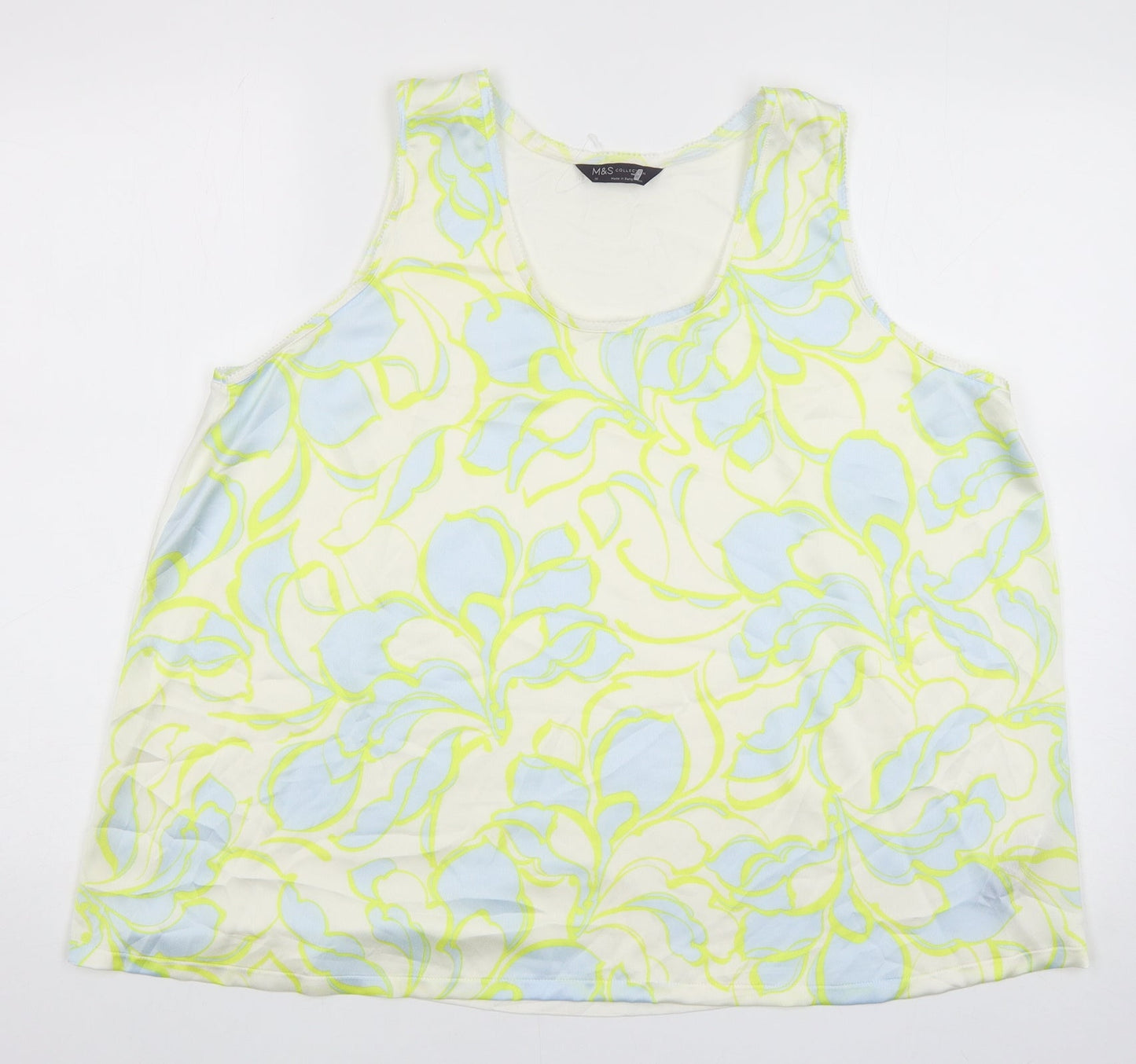 Womens UK Size 18 Marks and Spencer White Basic Tank