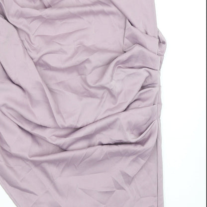 Boohoo Womens Purple Polyester Tulip Skirt Size 10 Zip