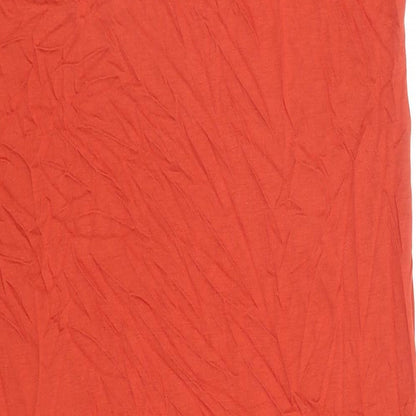 Marks and Spencer Womens Orange Viscose T-Shirt Dress Size L V-Neck Pullover
