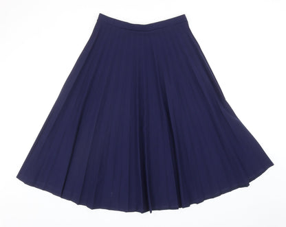 Alexara Womens Blue Polyester Pleated Skirt Size M