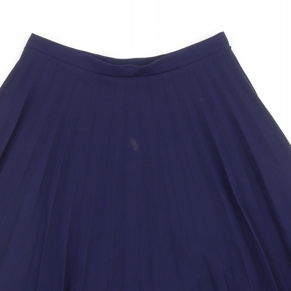 Alexara Womens Blue Polyester Pleated Skirt Size M