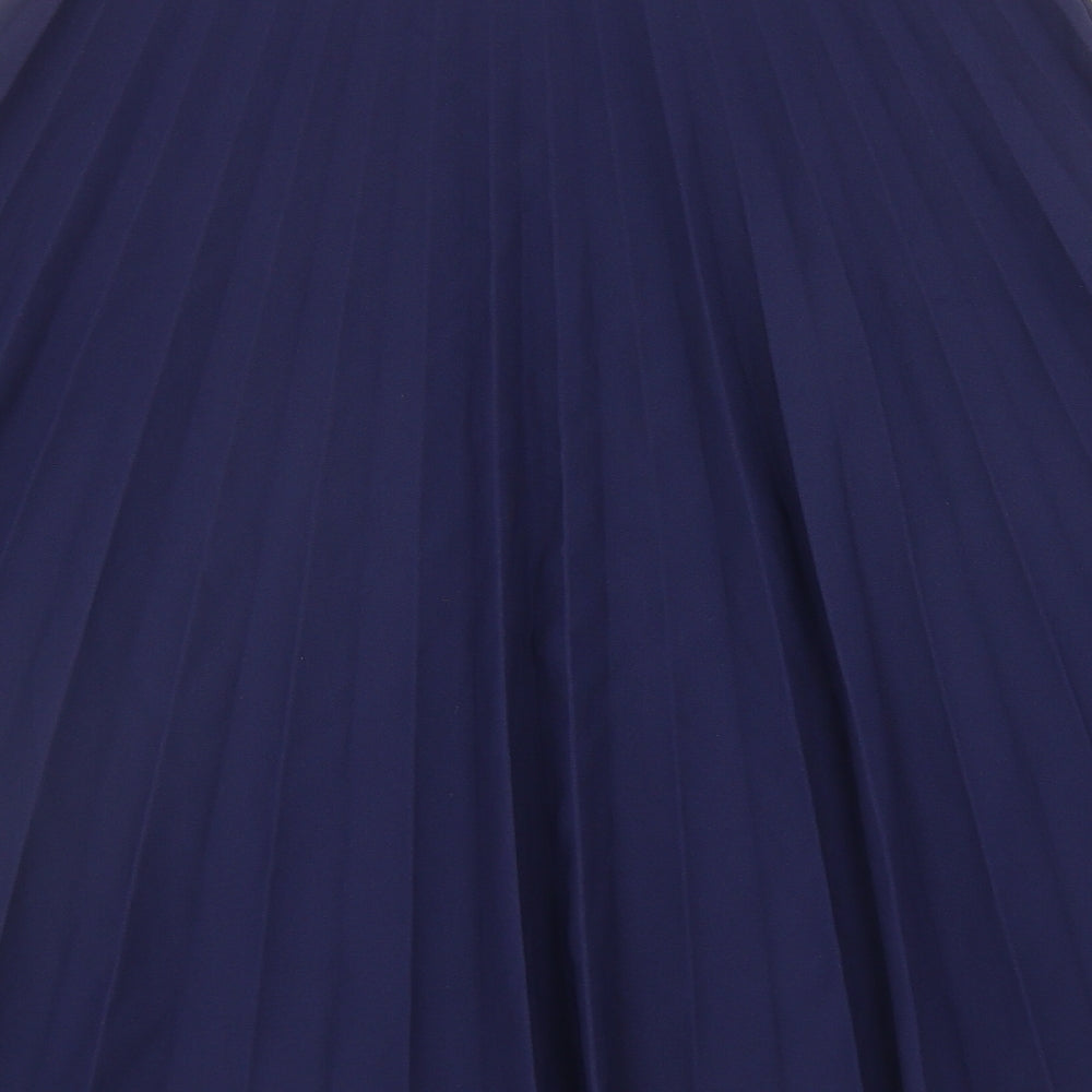 Alexara Womens Blue Polyester Pleated Skirt Size M