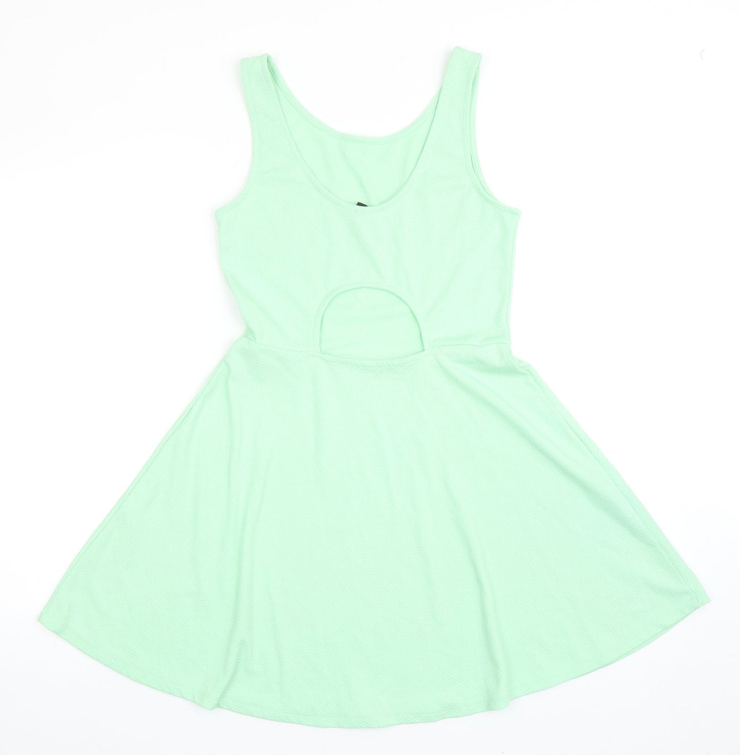 Divided by H&M Womens Green Polyacrylate Fibre Fit & Flare Size 12 Scoop Neck Pullover