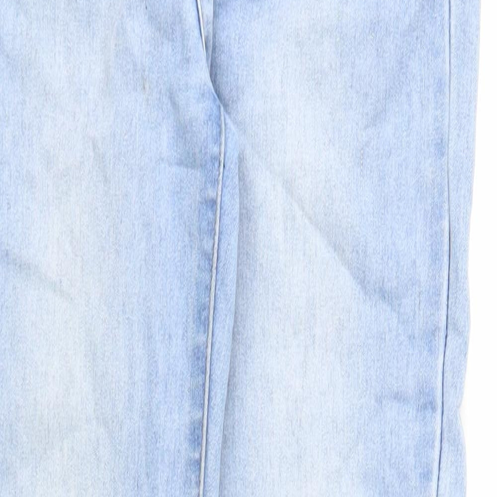 Boohoo Womens Blue Cotton Skinny Jeans Size 6 Regular Zip