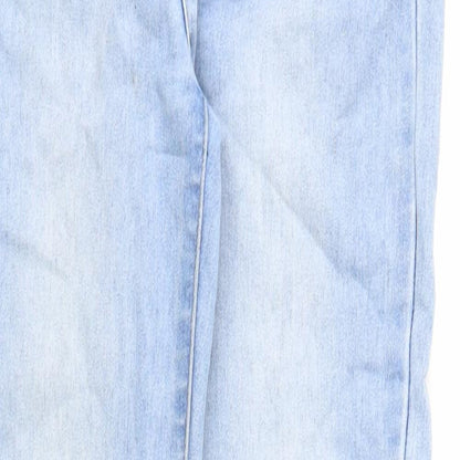 Boohoo Womens Blue Cotton Skinny Jeans Size 6 Regular Zip