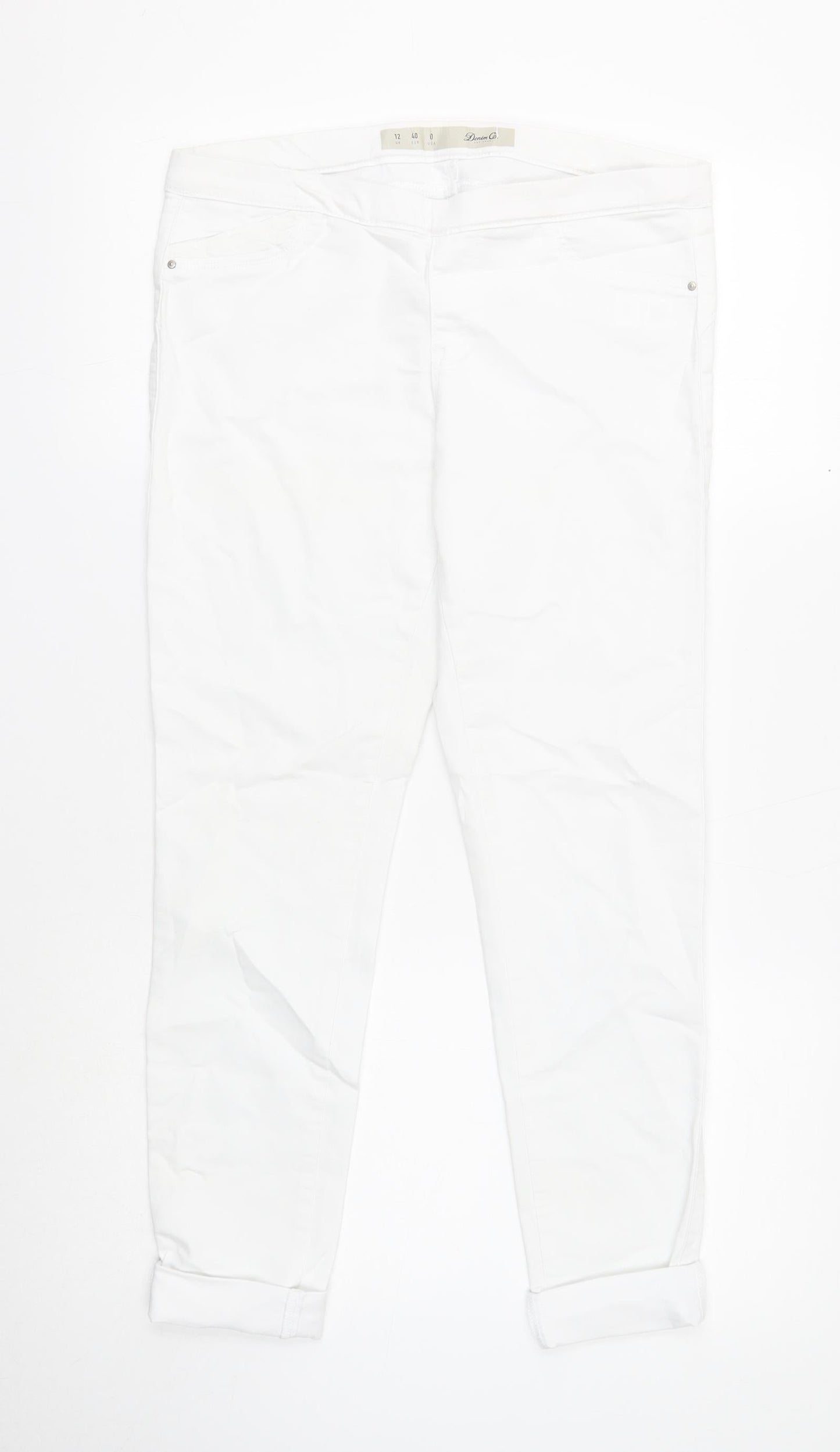 Denim & Co. Womens White Cotton Skinny Jeans Size 12 Regular