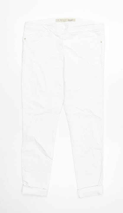 Denim & Co. Womens White Cotton Skinny Jeans Size 12 Regular