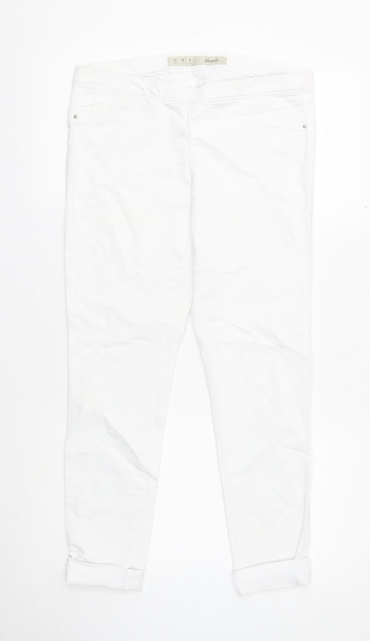 Denim & Co. Womens White Cotton Skinny Jeans Size 12 Regular