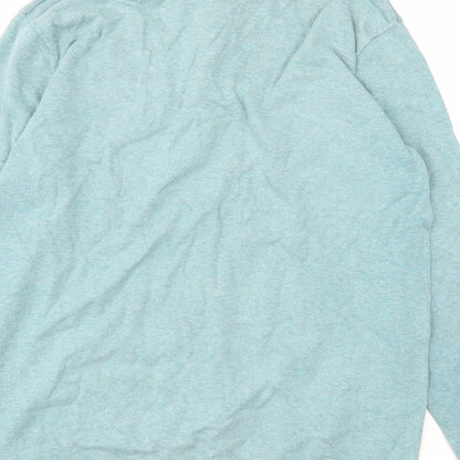 Authentic Casual Wear Mens Blue Cotton Polo Size M Collared Button