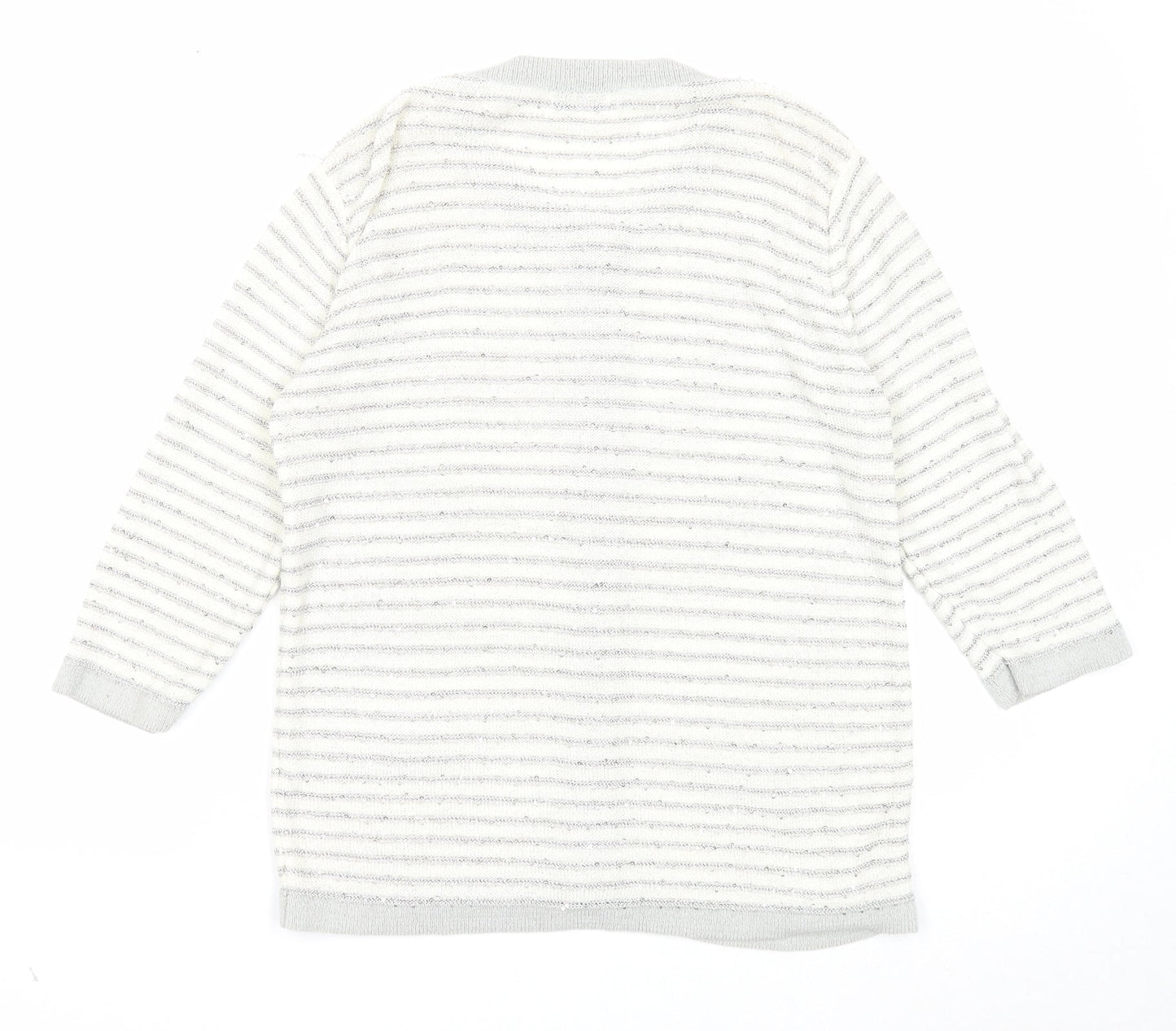 Womens UK Size M Fay Louise White Cardigan Jumper
