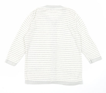 Womens UK Size M Fay Louise White Cardigan Jumper