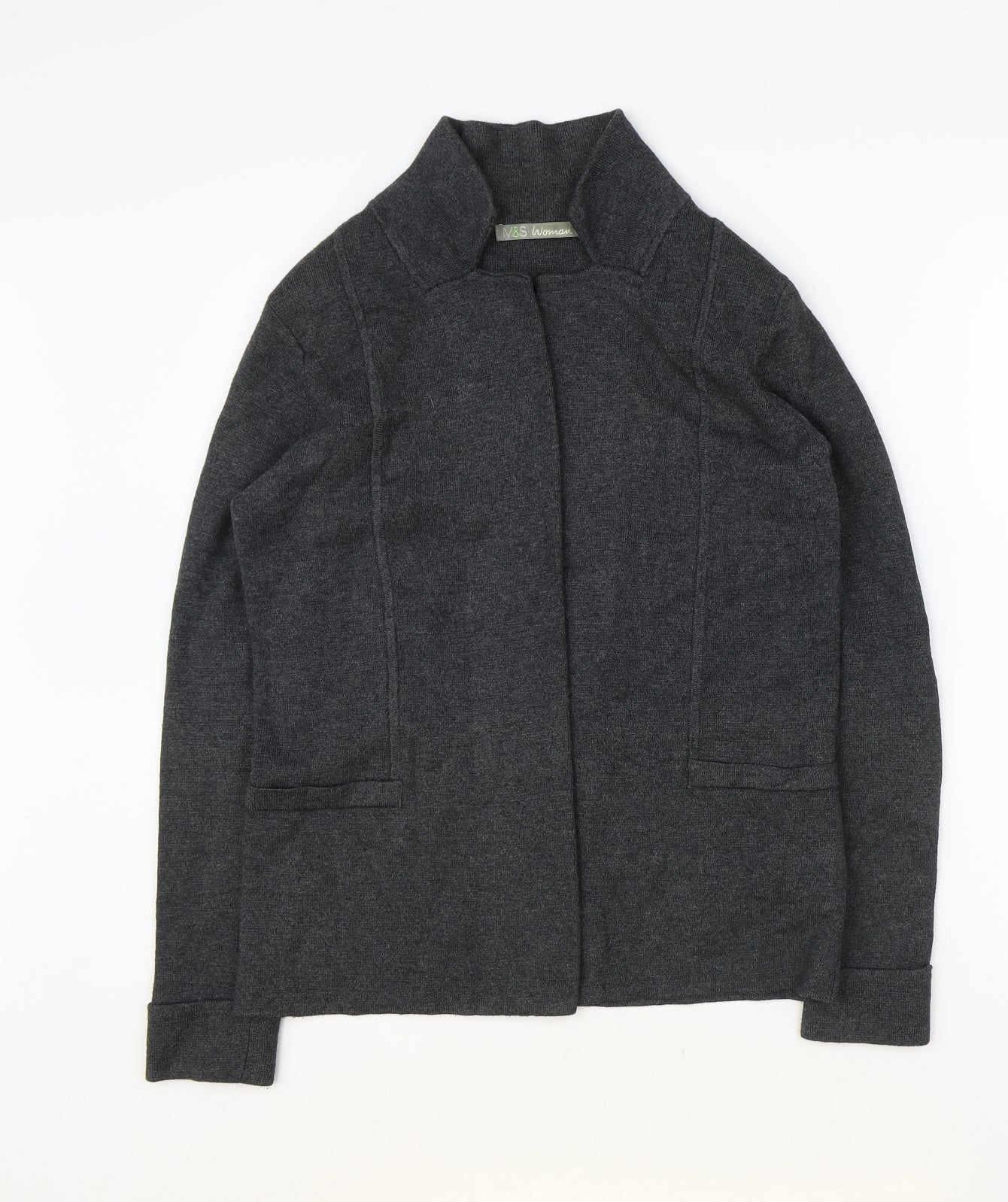 Womens UK Size 10 Marks and Spencer Grey Cardigan Jumper