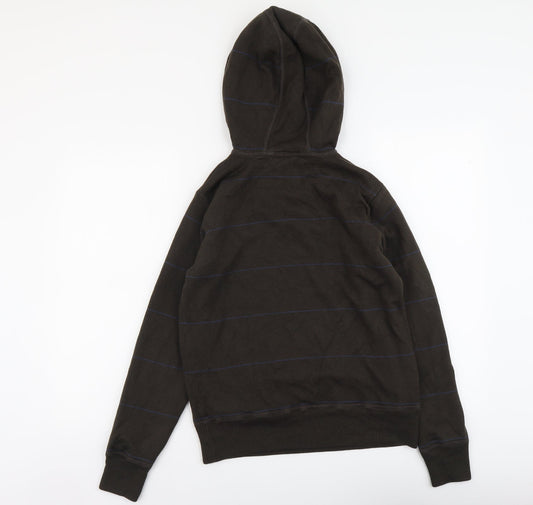 Burton Mens Brown Round Neck Striped Acrylic Pullover Jumper Size S Long Sleeve