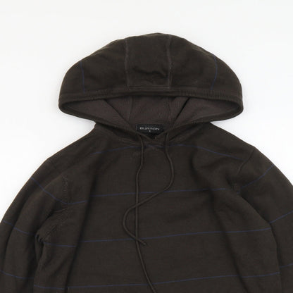 Burton Mens Brown Round Neck Striped Acrylic Pullover Jumper Size S Long Sleeve