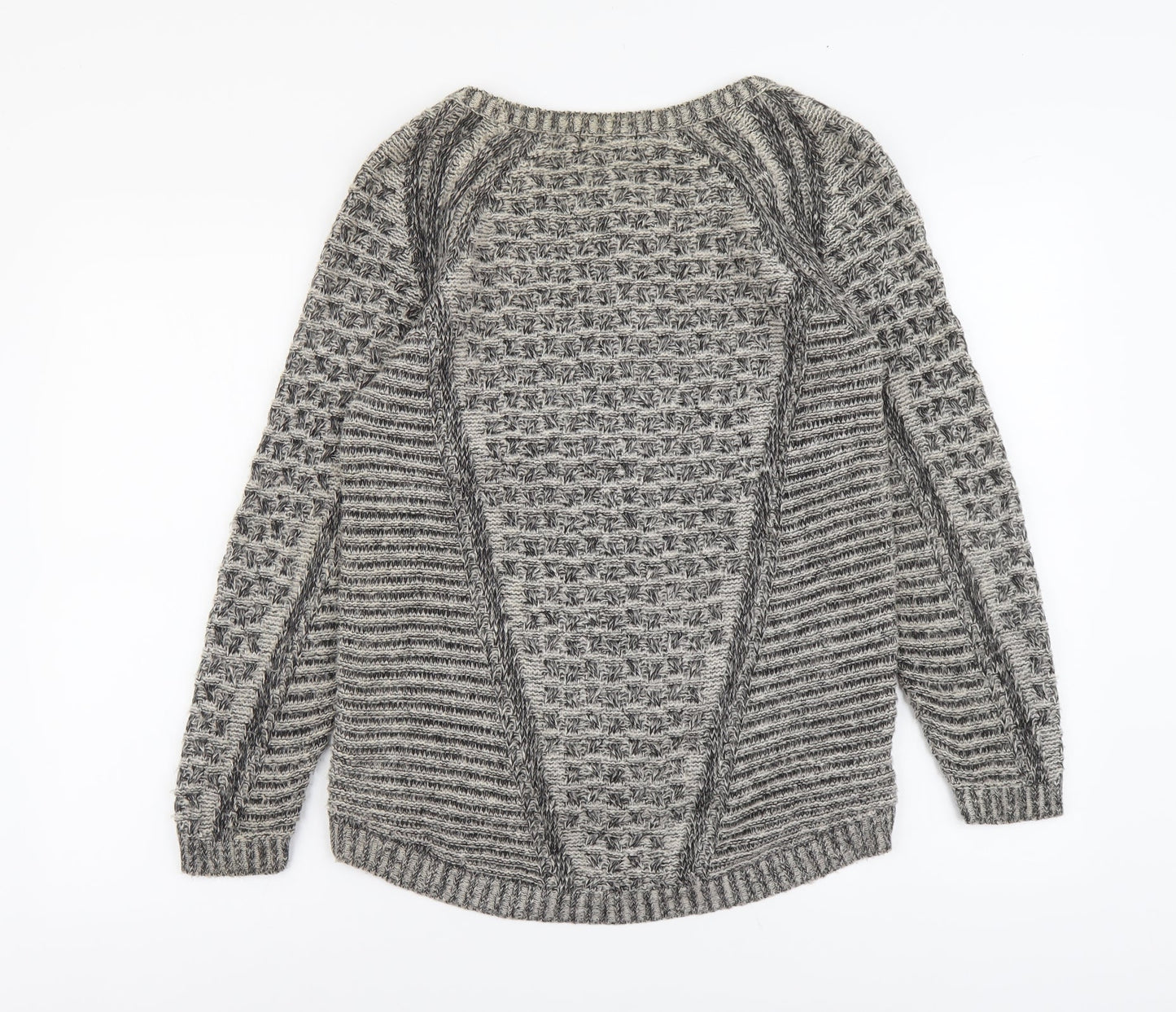 George Womens Beige Boat Neck Geometric Acrylic Pullover Jumper Size 8