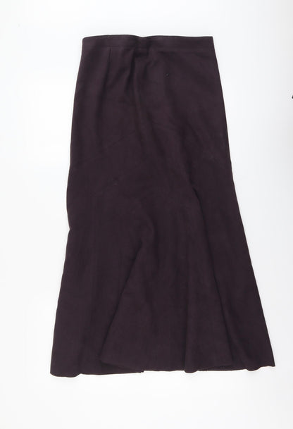 Marks and Spencer Womens Purple Polyester Swing Skirt Size 8 Zip