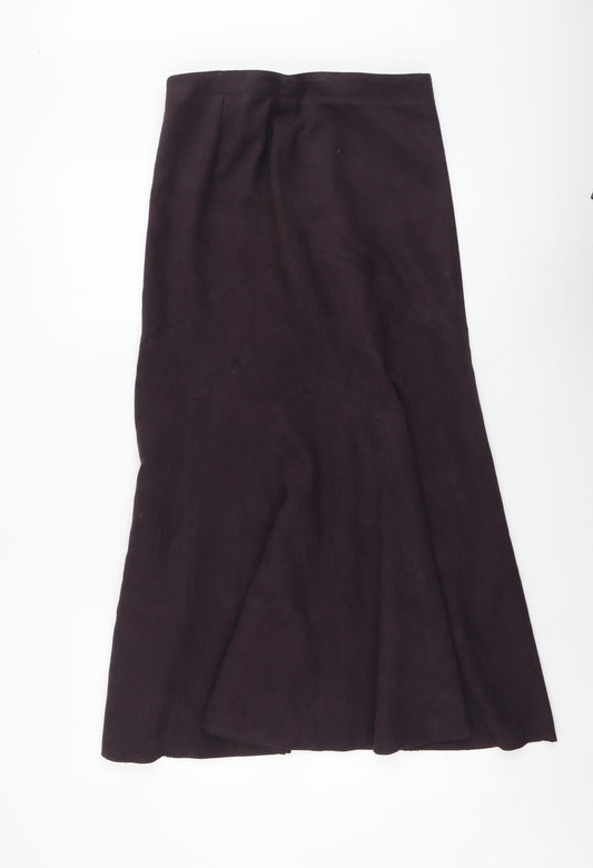 Marks and Spencer Womens Purple Polyester Swing Skirt Size 8 Zip