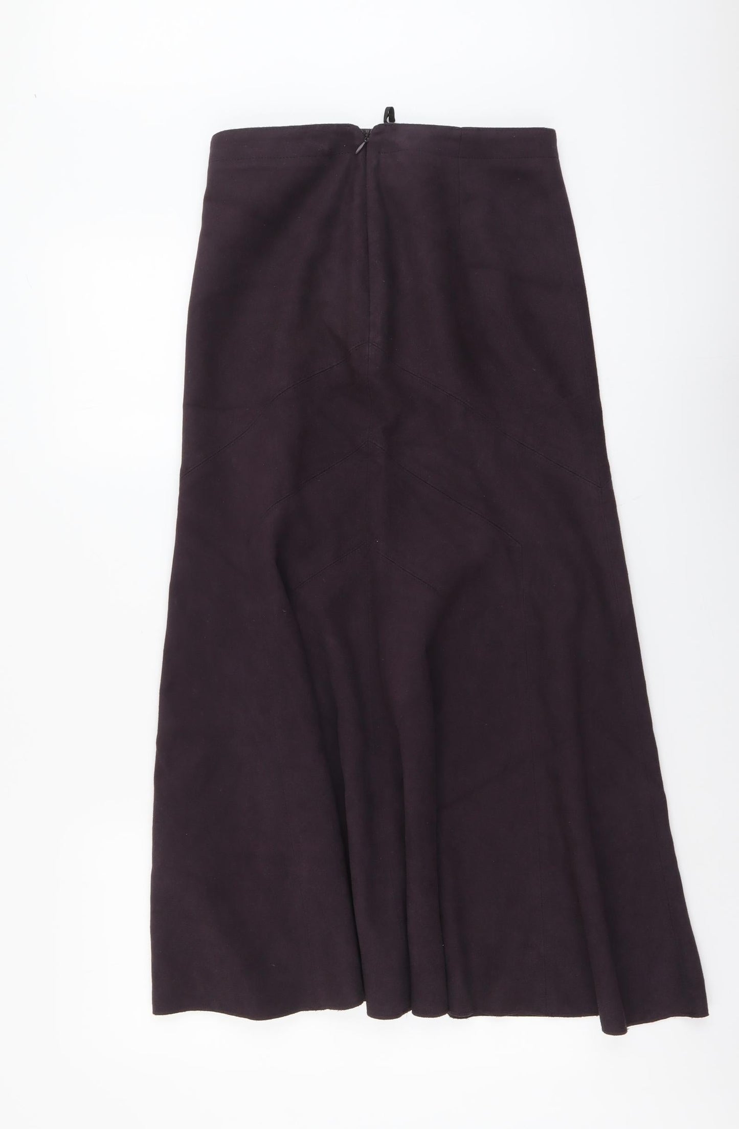 Marks and Spencer Womens Purple Polyester Swing Skirt Size 8 Zip