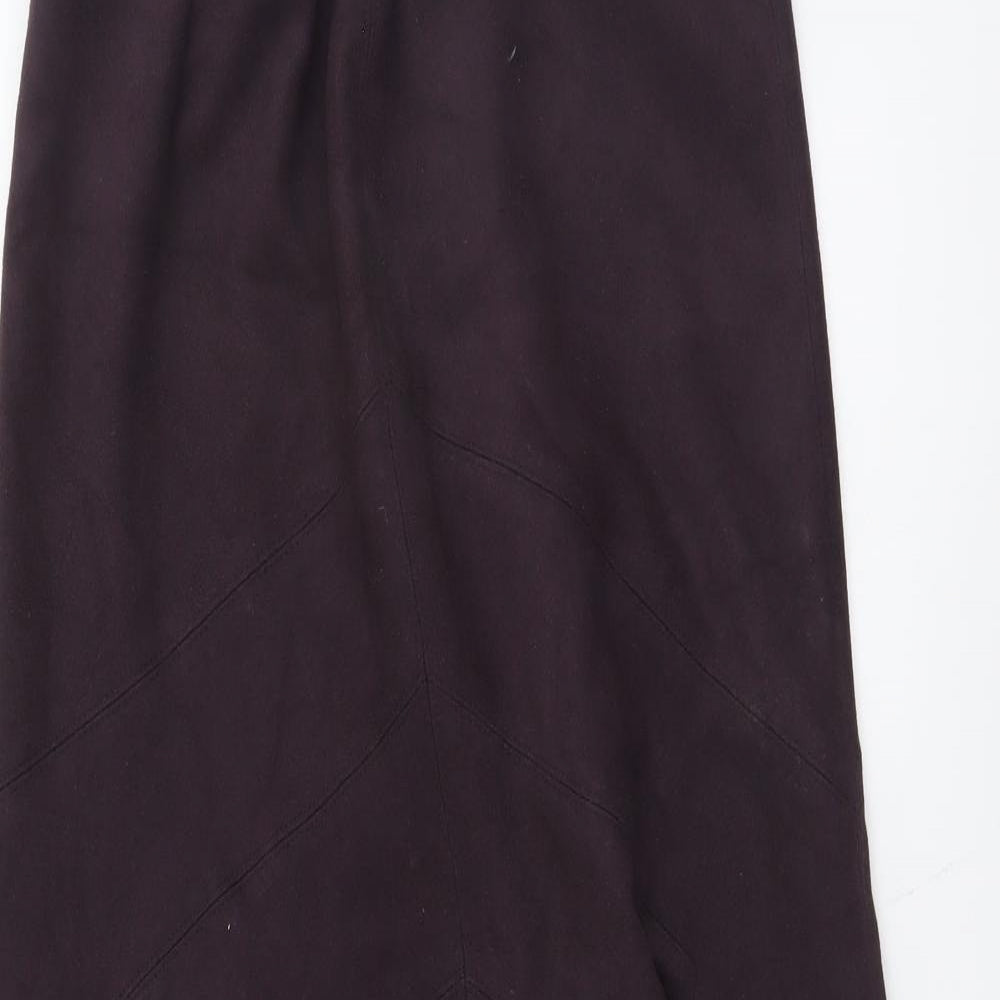 Marks and Spencer Womens Purple Polyester Swing Skirt Size 8 Zip