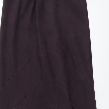 Marks and Spencer Womens Purple Polyester Swing Skirt Size 8 Zip