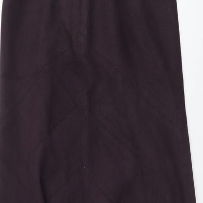 Marks and Spencer Womens Purple Polyester Swing Skirt Size 8 Zip