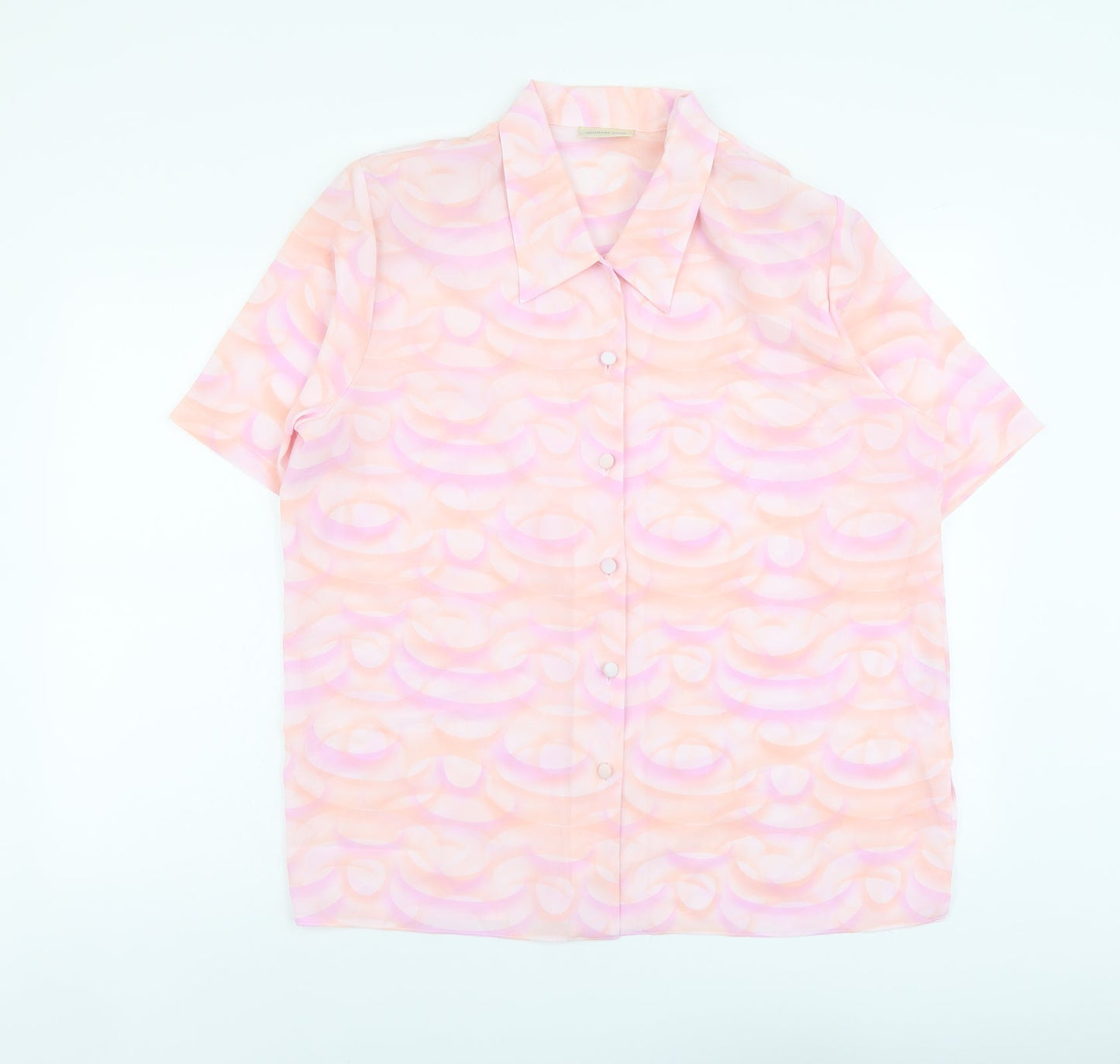 Womens UK Size XL Michael Gold Pink Basic Button-Up