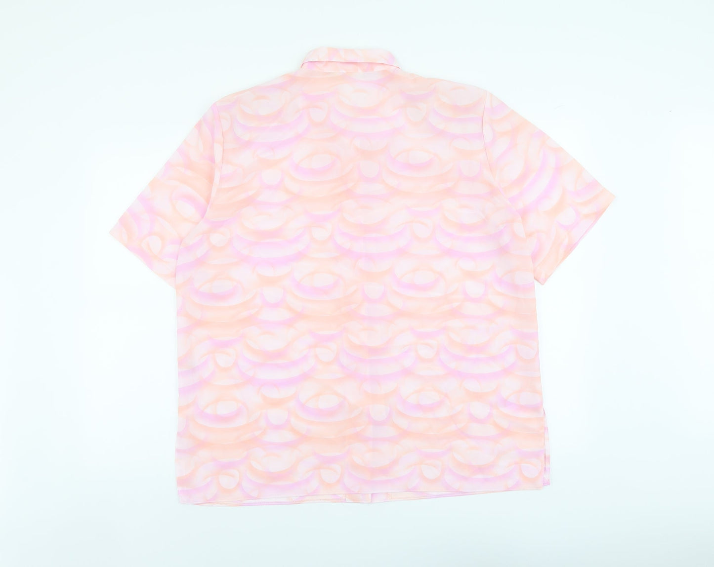 Womens UK Size XL Michael Gold Pink Basic Button-Up