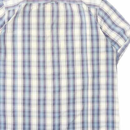 Mens UK Size XL Cedar Wood State Blue  Button-Up Short Sleeve Casual Shirt