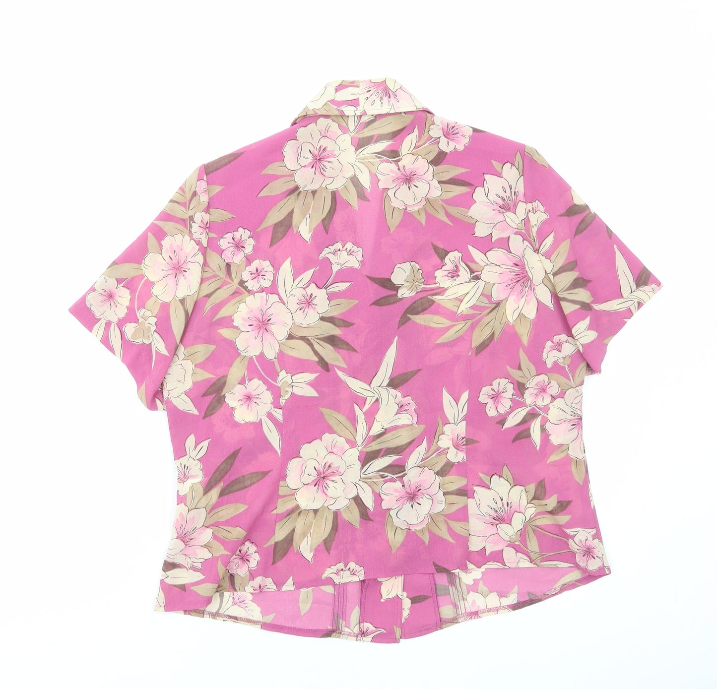 Womens UK Size 12 Preworn Pink Basic Button-Up