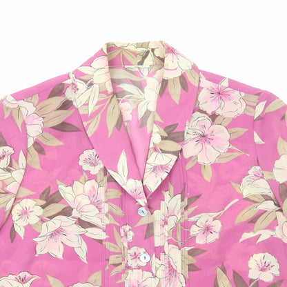 Womens UK Size 12 Preworn Pink Basic Button-Up