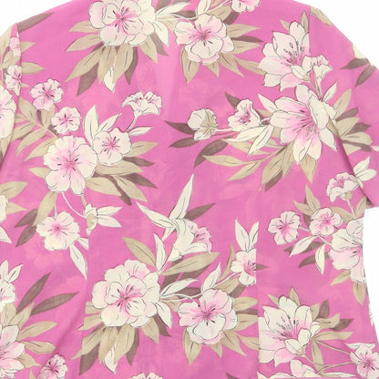 Womens UK Size 12 Preworn Pink Basic Button-Up