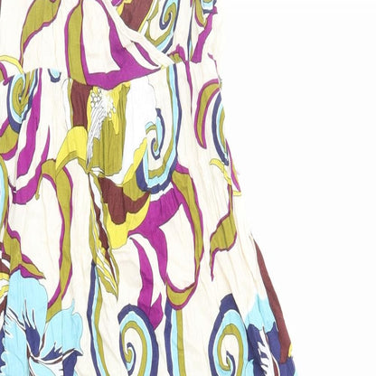Keilo Womens Multicoloured Floral Cotton Tank Dress Size 8 Scoop Neck Pullover