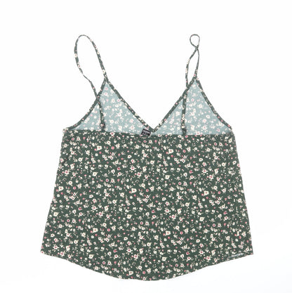 SheIn Womens Green Floral Polyester Camisole Tank Size S V-Neck