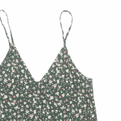 SheIn Womens Green Floral Polyester Camisole Tank Size S V-Neck