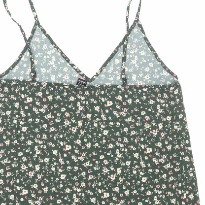 SheIn Womens Green Floral Polyester Camisole Tank Size S V-Neck