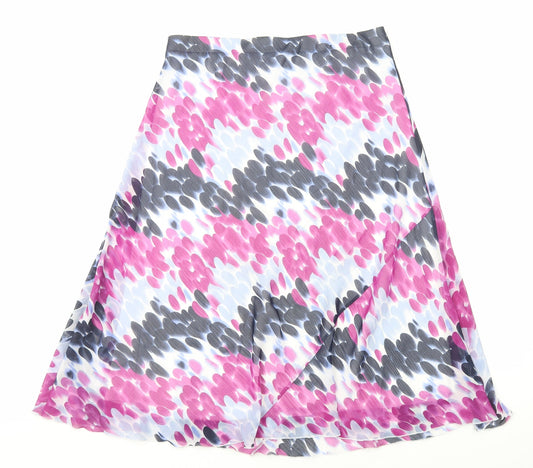 Isle Womens Purple Geometric Polyester Swing Skirt Size 16