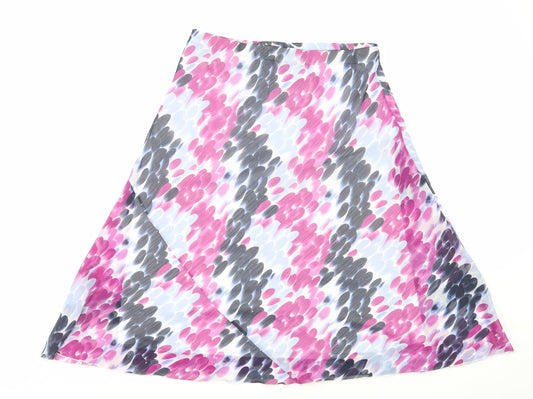 Isle Womens Purple Geometric Polyester Swing Skirt Size 16