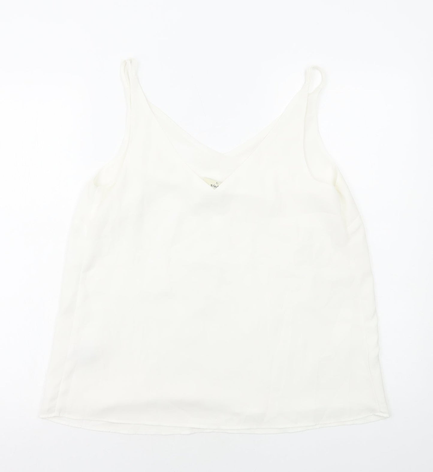 Papaya Womens White Polyester Basic Tank Size 12 V-Neck
