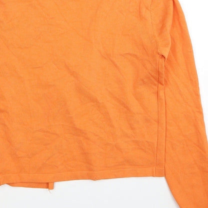 Daisy Street Womens Orange V-Neck Polyester Cardigan Jumper Size 10