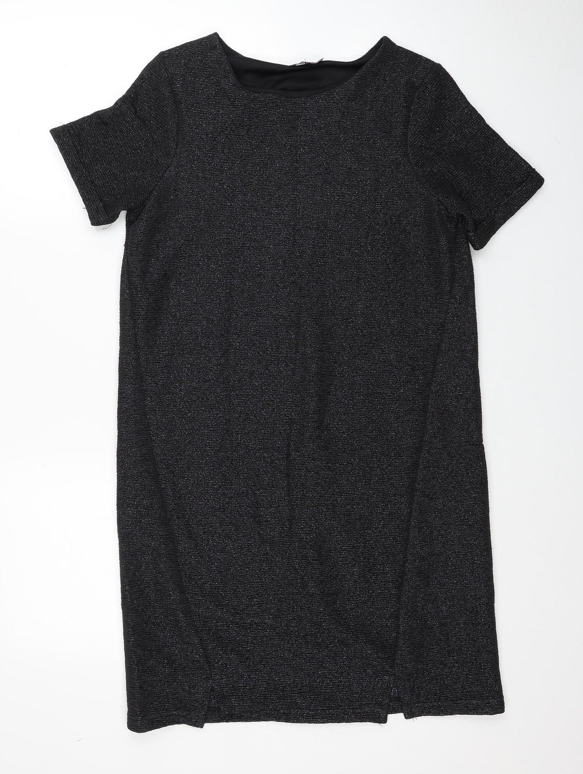 Warehouse Womens Black Polyester Shift Size 10 Boat Neck Pullover