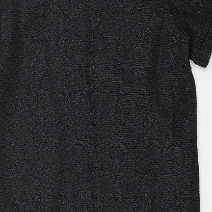 Warehouse Womens Black Polyester Shift Size 10 Boat Neck Pullover