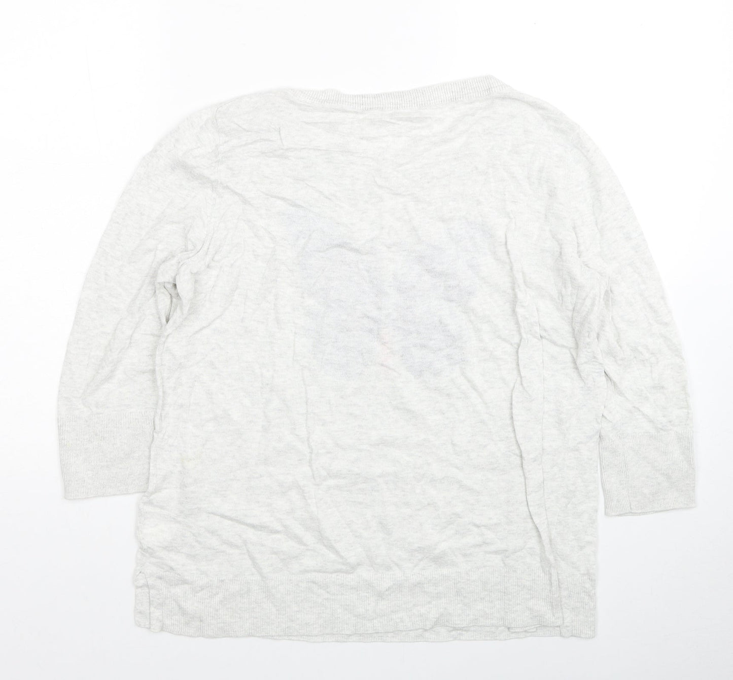 Gap Womens Grey Round Neck Cotton Pullover Jumper Size M