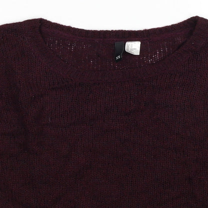 Womens UK Size XS Divided by H&M Red Pullover Jumper