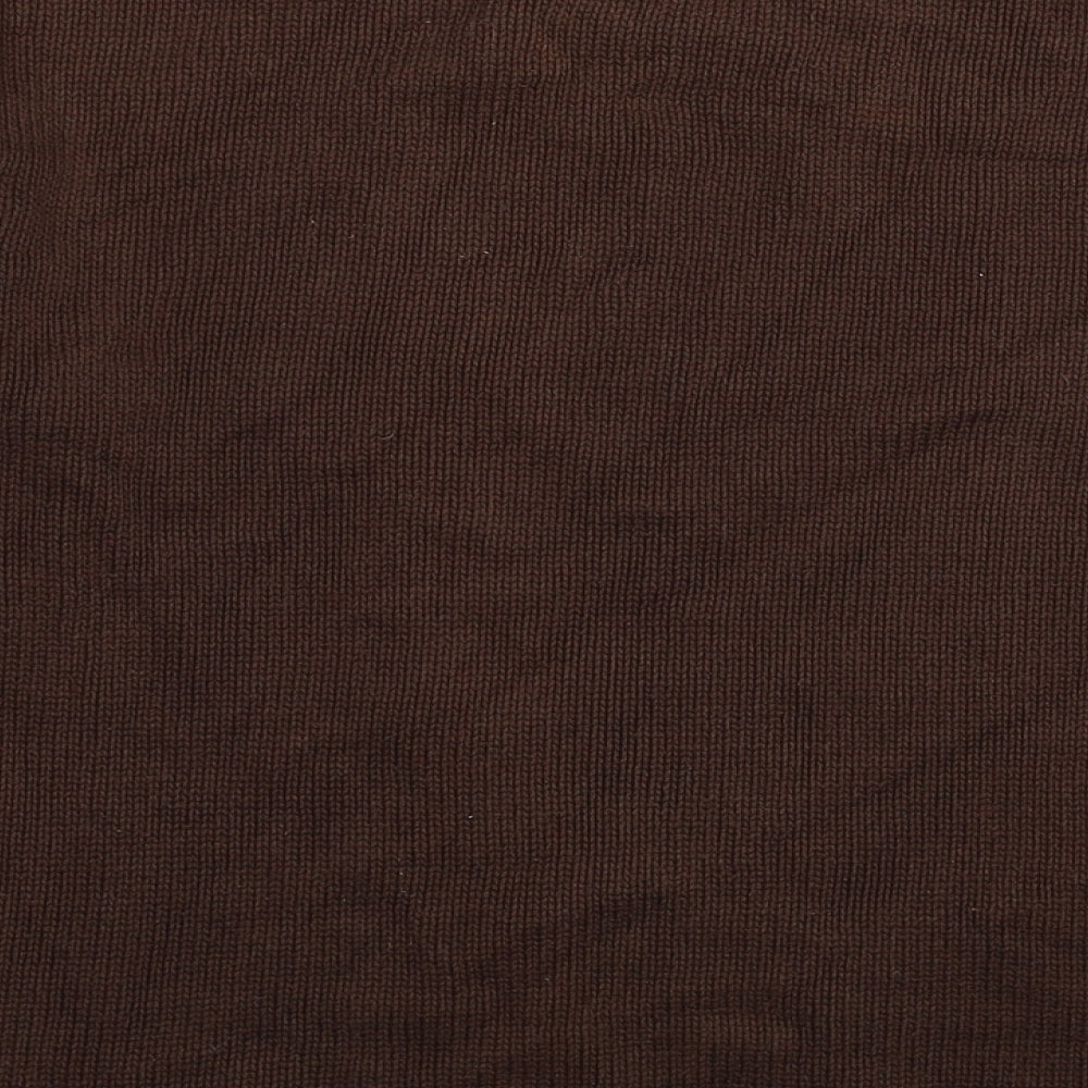 Michele Peretto Womens Brown Round Neck Acrylic Pullover Jumper Size L