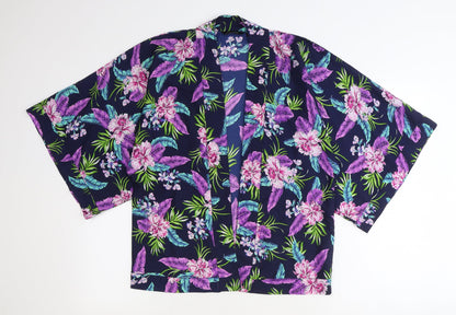 Womens UK Size 8 New Look Blue Kimono Blouse