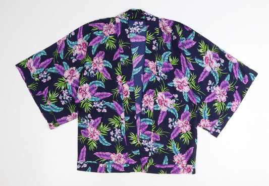Womens UK Size 8 New Look Blue Kimono Blouse