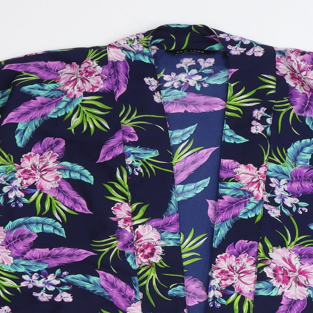 Womens UK Size 8 New Look Blue Kimono Blouse